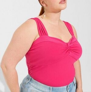 Torrid Size 0 Studio Knit Sweetheart Twist Top Pink